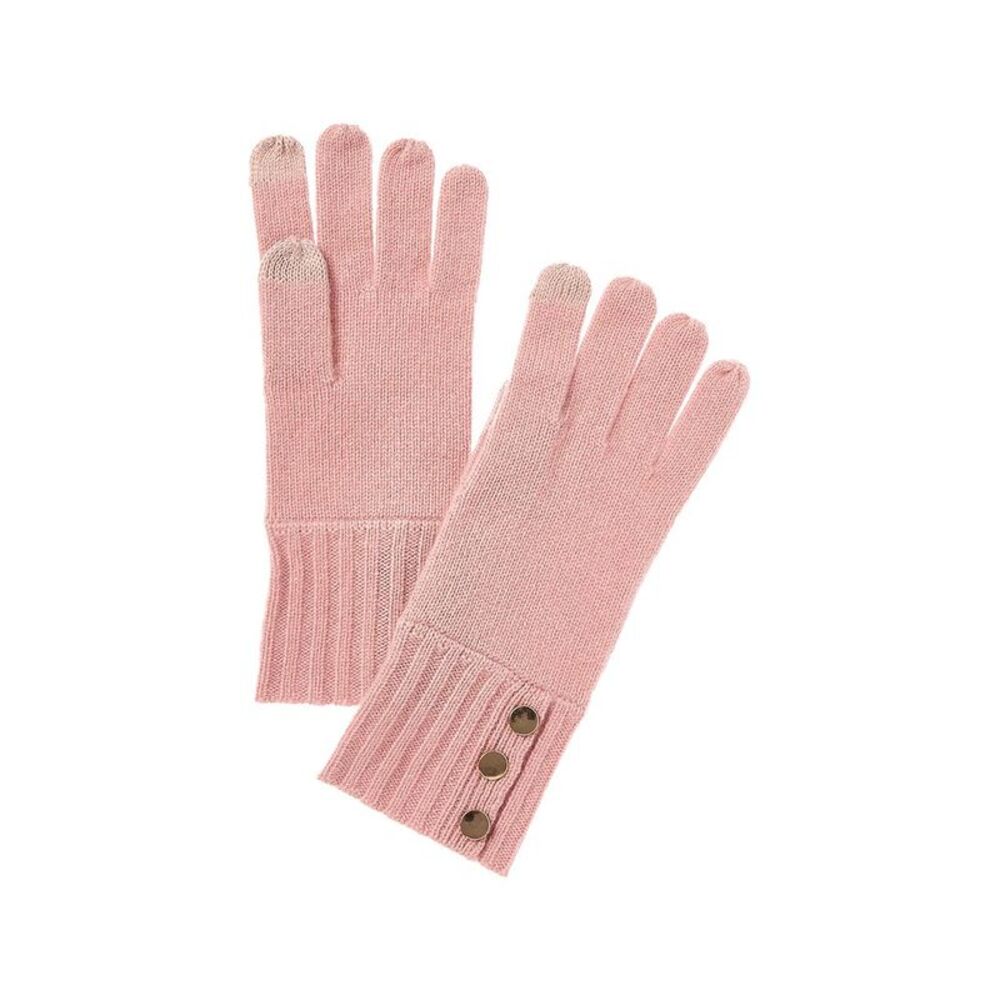 Bruno Magli Button Cuff Cashmere Gloves, Red